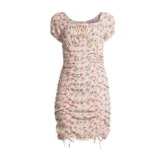 NOBO Dresses & Skirts - NWT Pink floral scrunch dress- size Small